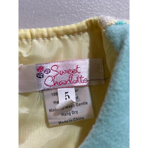 Sweet Charlotte Kids Girl's Size 5 Colorful Pink Cute Geometric Print Mini Dress - Picture 3 of 9